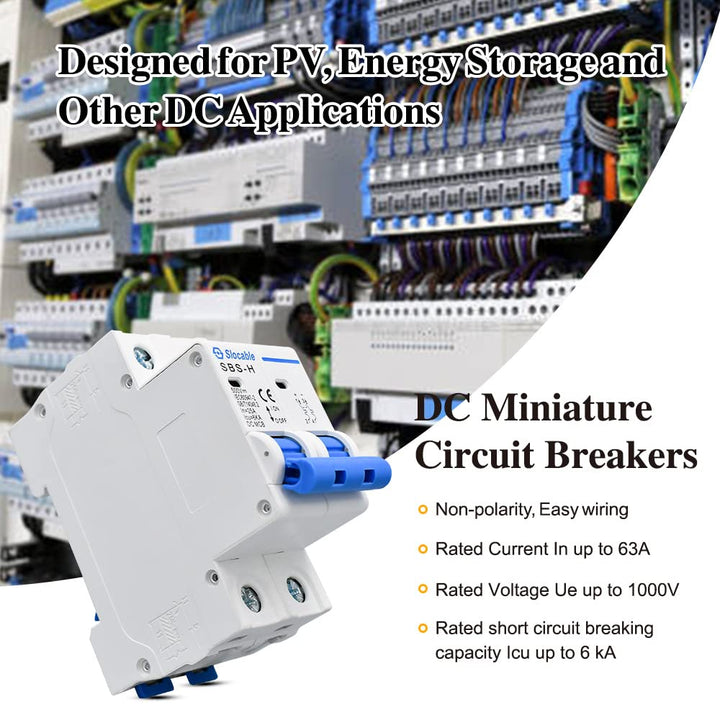 DC Miniatur-Leistungsschalter, 2 Polig 500V 16A Sicherungsautomat, Solar PV System Isolator DC Trenn
