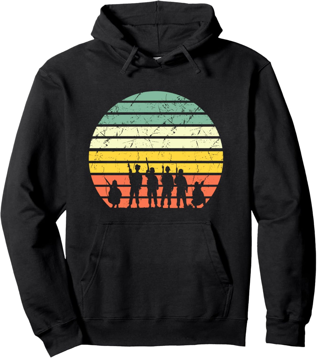 Soldaten Militäreinheit Vintage Retro Sonnenuntergang Pullover Hoodie