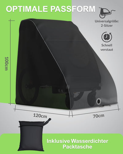 RELAWI Universal Fahrradanhänger Abdeckung als Regenschutz und Sonnenschutz für Thule, Croozer Qerid