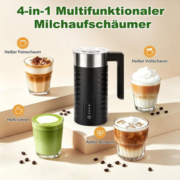 Milchaufschäumer Elektrisch, für heissen &amp; kalten Schaum, Heissrühren