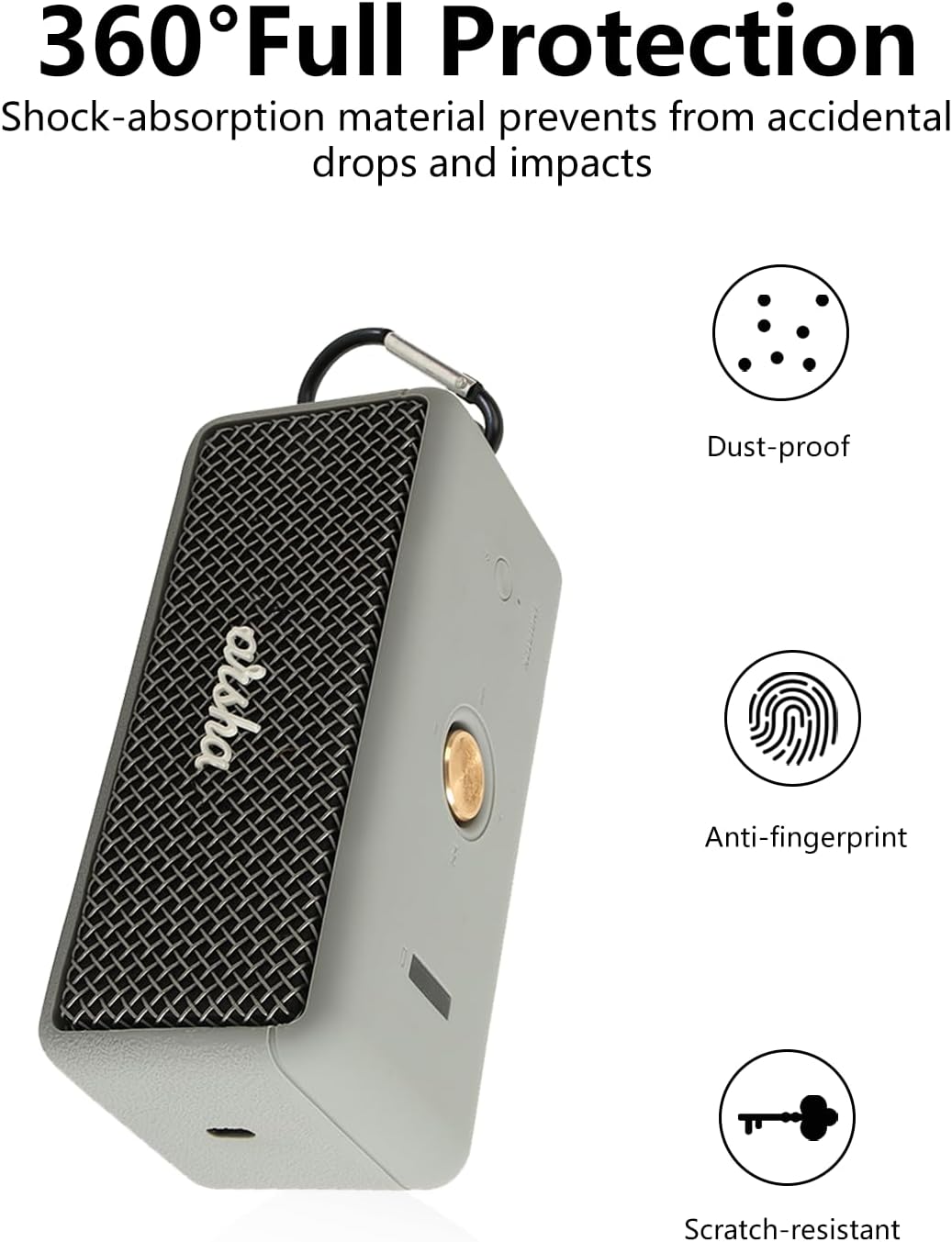 Schutzhülle aus Silikon für Marshall Emberton II tragbare Bluetooth-Lautsprecher – stossfest, staubd