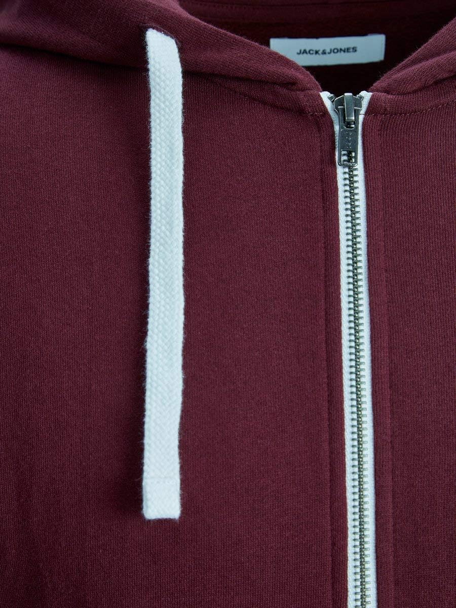 JACK & JONES Herren JJEHOLMEN Sweat Zip Hood S Rot (Port Royale Fit:reg Fit), S Rot (Port Royale Fit