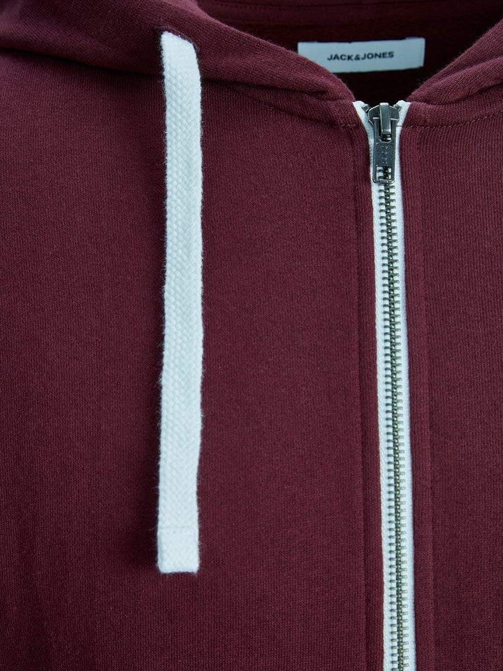 JACK & JONES Herren JJEHOLMEN Sweat Zip Hood S Rot (Port Royale Fit:reg Fit), S Rot (Port Royale Fit