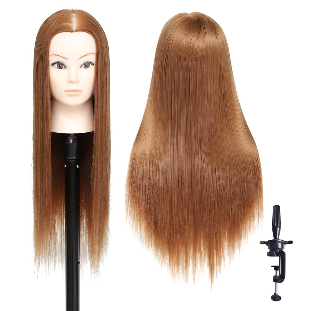 Training Kopf, 26-28" 100% synthetische Faser lange Haare Friseur Kosmetologie Schaufensterpuppe Pup