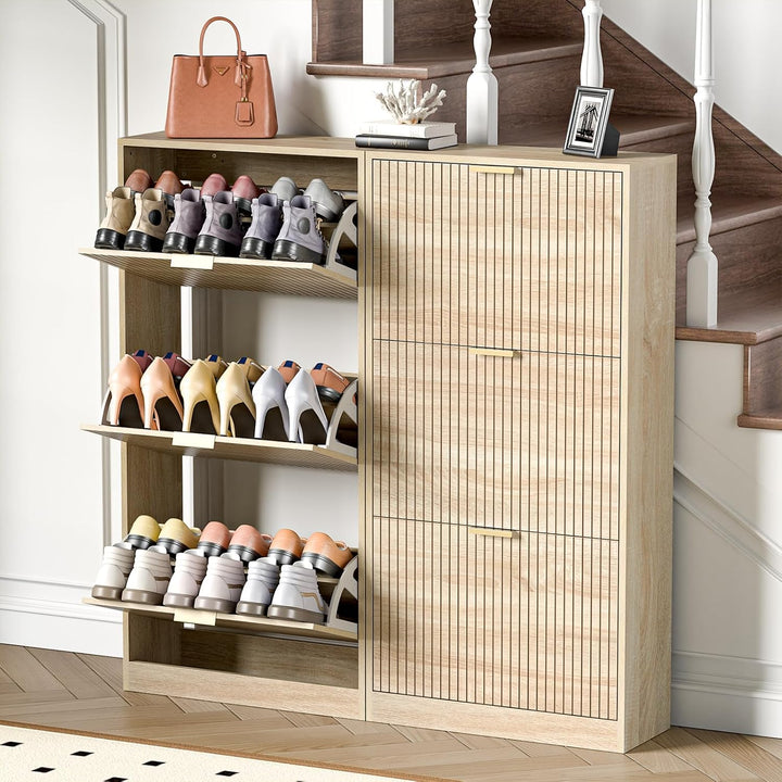 Schuhschrank mit 3 Flip-Schubladen, platzsparender Schuhkipper, Schuhregal, Schuhaufbewahrung, für 1