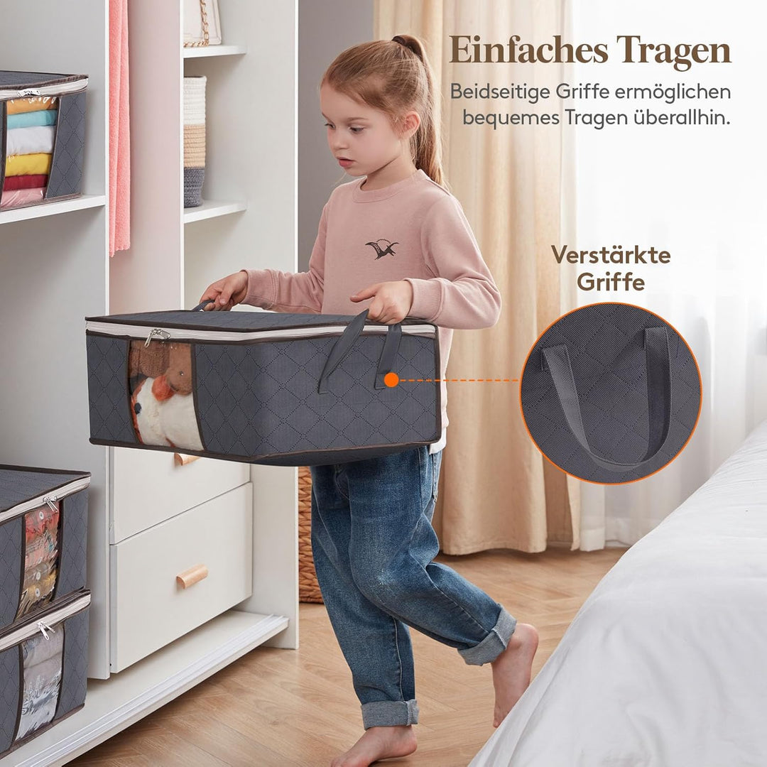 Lifewit 10 Stück 35L Aufbewahrungstasche, Unterbett Aufbewahrungsbox Kleideraufbewahrung, Faltbare U