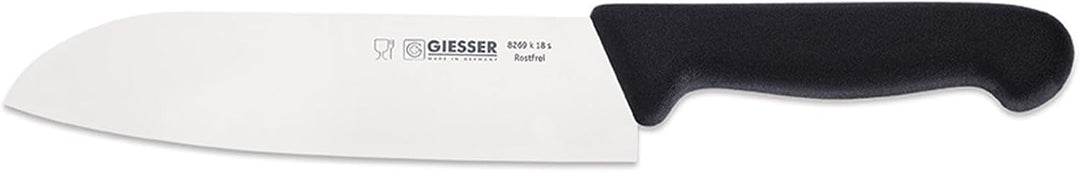 GIESSER seit 1776 - Made in Germany - Santoku schwarz, Basic Black, Klinge 18 cm, rutschfest, Japani