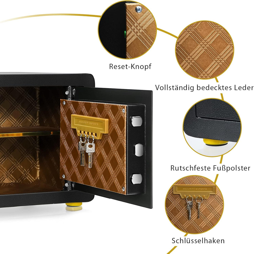 COSTWAY 31,5L Safe Tresor mit Zahlenschloss | 40 x 30 x 31 cm | inkl. 2 Notfallschlüssel | Wandtreso