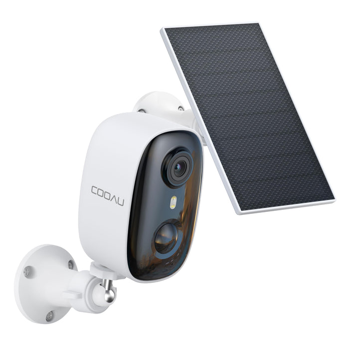 COOAU 4MP Überwachungskamera Aussen Solar, 2.5K Kabellose WLAN Akku Kamera Überwachung mit Solarpane