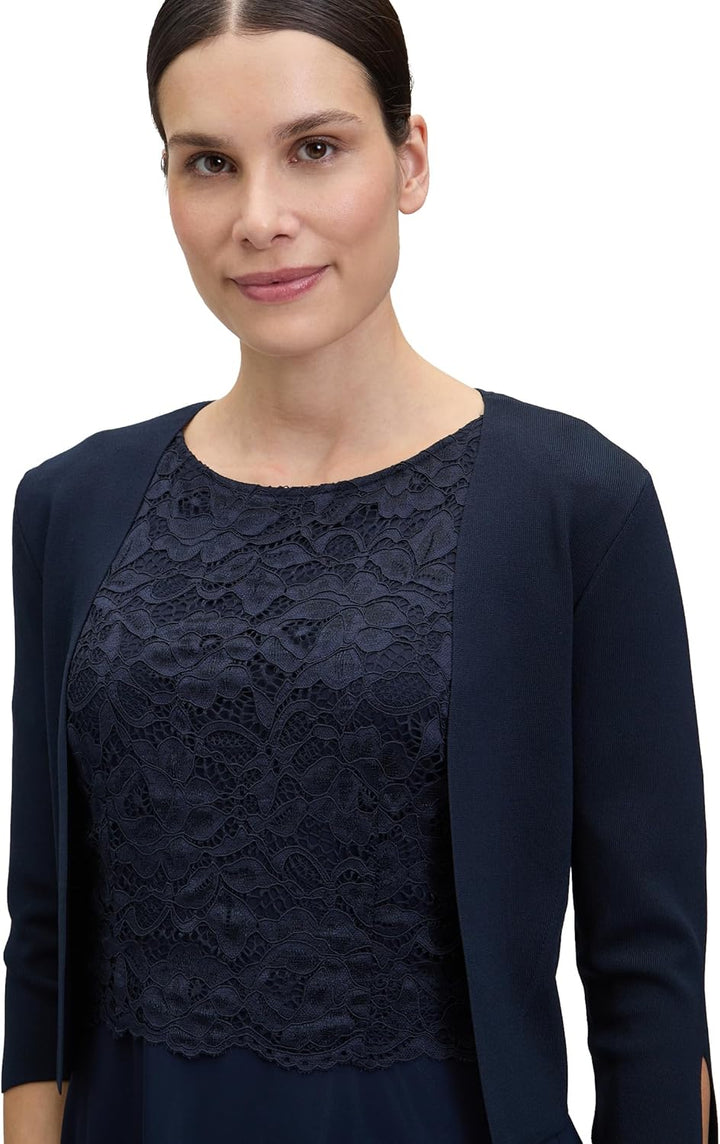 Vera Mont Damen Strickbolero Langarm XS Blau, XS Blau