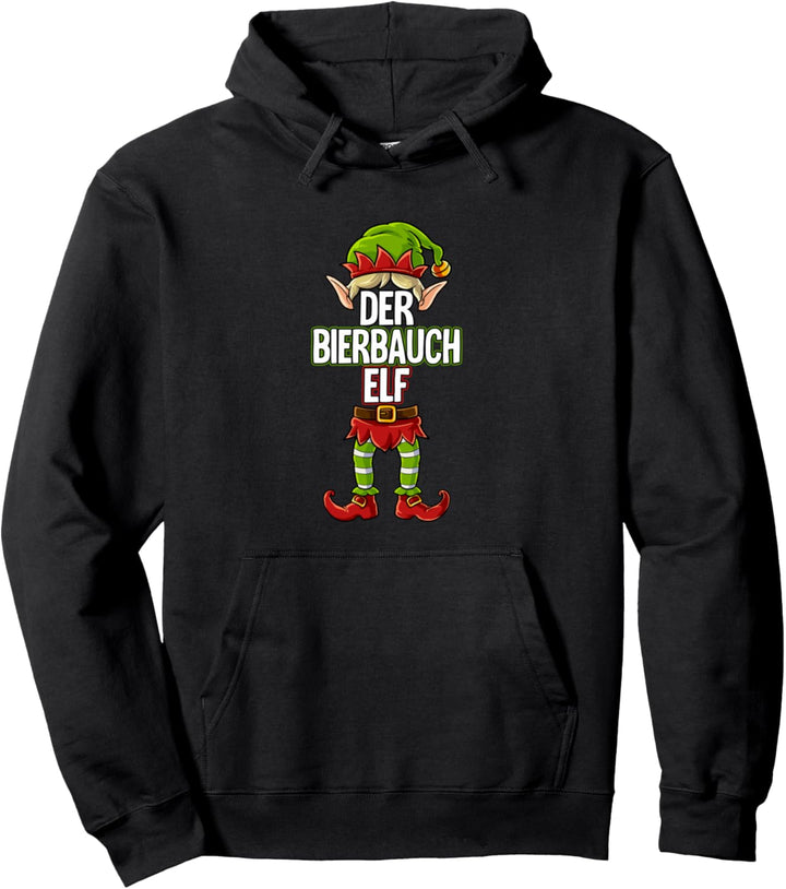 Bierbauch Elf Partnerlook Weihnachten Pullover Hoodie