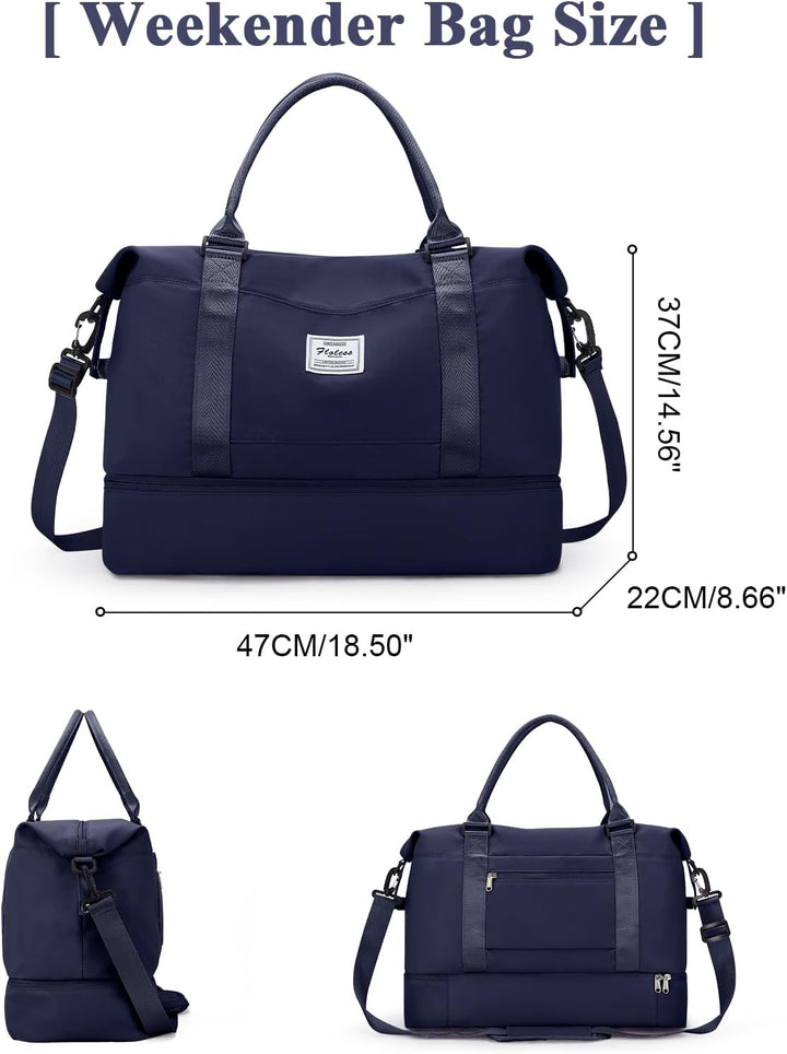 Reisetasche Damen Handgepäck Tasche Sporttasche Weekender Bag Schwimmtasche Wasserdicht Travel Bag D