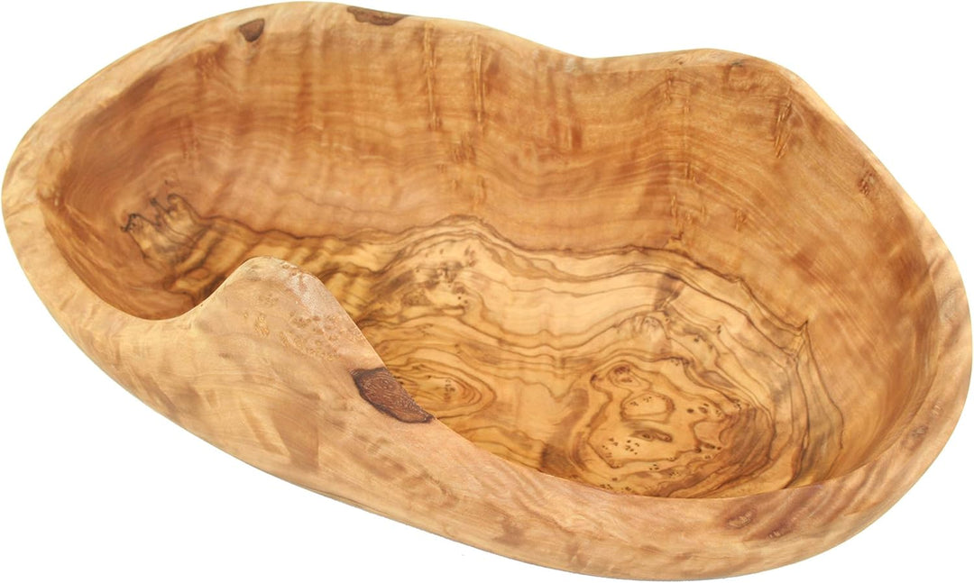 D.O.M.® Obstschale RUSTIKAL aus naturbelassenem Olivenholz in 5 Grössen (Länge 34-36 cm), Länge 34-3