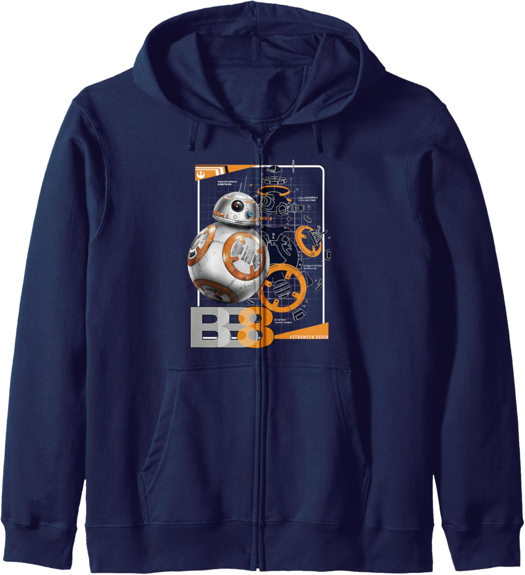 Star Wars Last Jedi BB-8 Astromech Schematic Kapuzenjacke