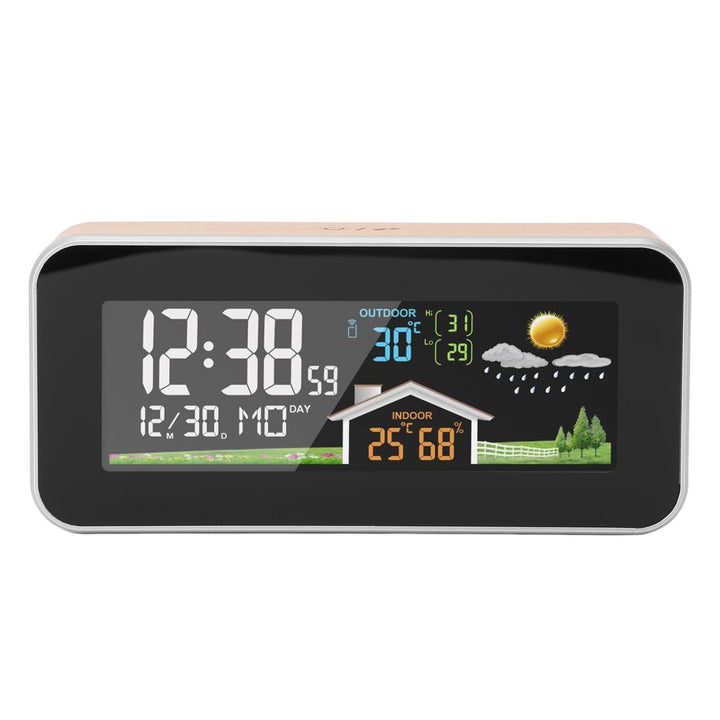 Wettervorhersage-Wecker, Wettervorhersage-Uhr, LCD-Farbdisplay, Kabelloser Digitaler Wetterwecker mi