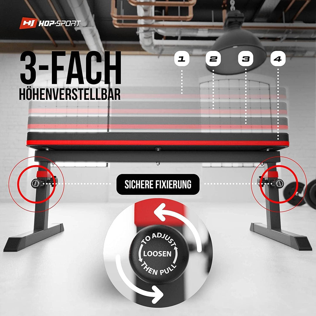 Hop-Sport verstellbare Hantelbank HS-1025 - multifunktions Trainingsbank für Zuhause - Flachbank per