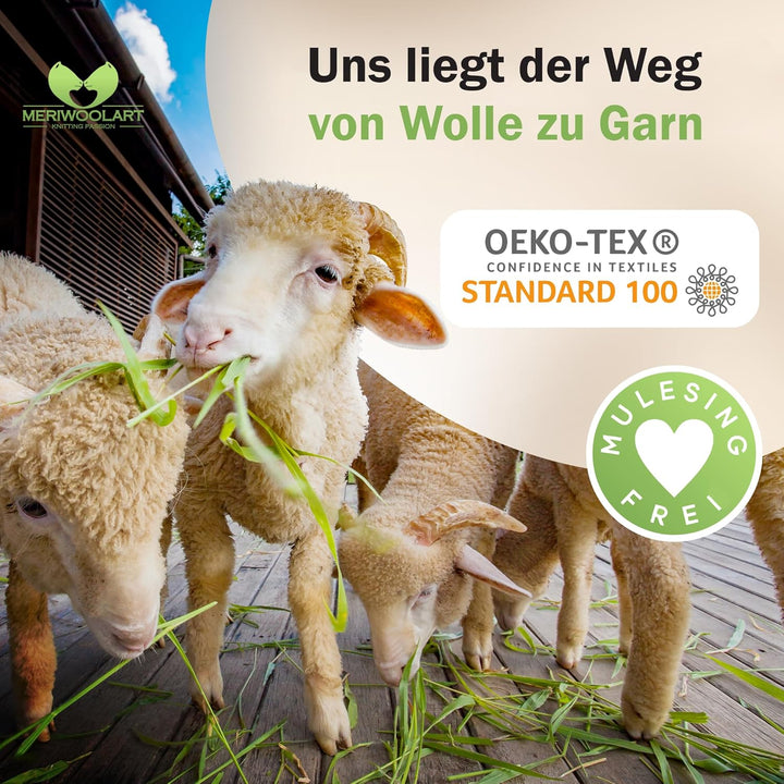 MeriWoolArt® 100% XXL Merino Wolle Garn 4-5cm Dicke Wolle Garn, Filzwolle Trockenfilzen Nassfilzen,
