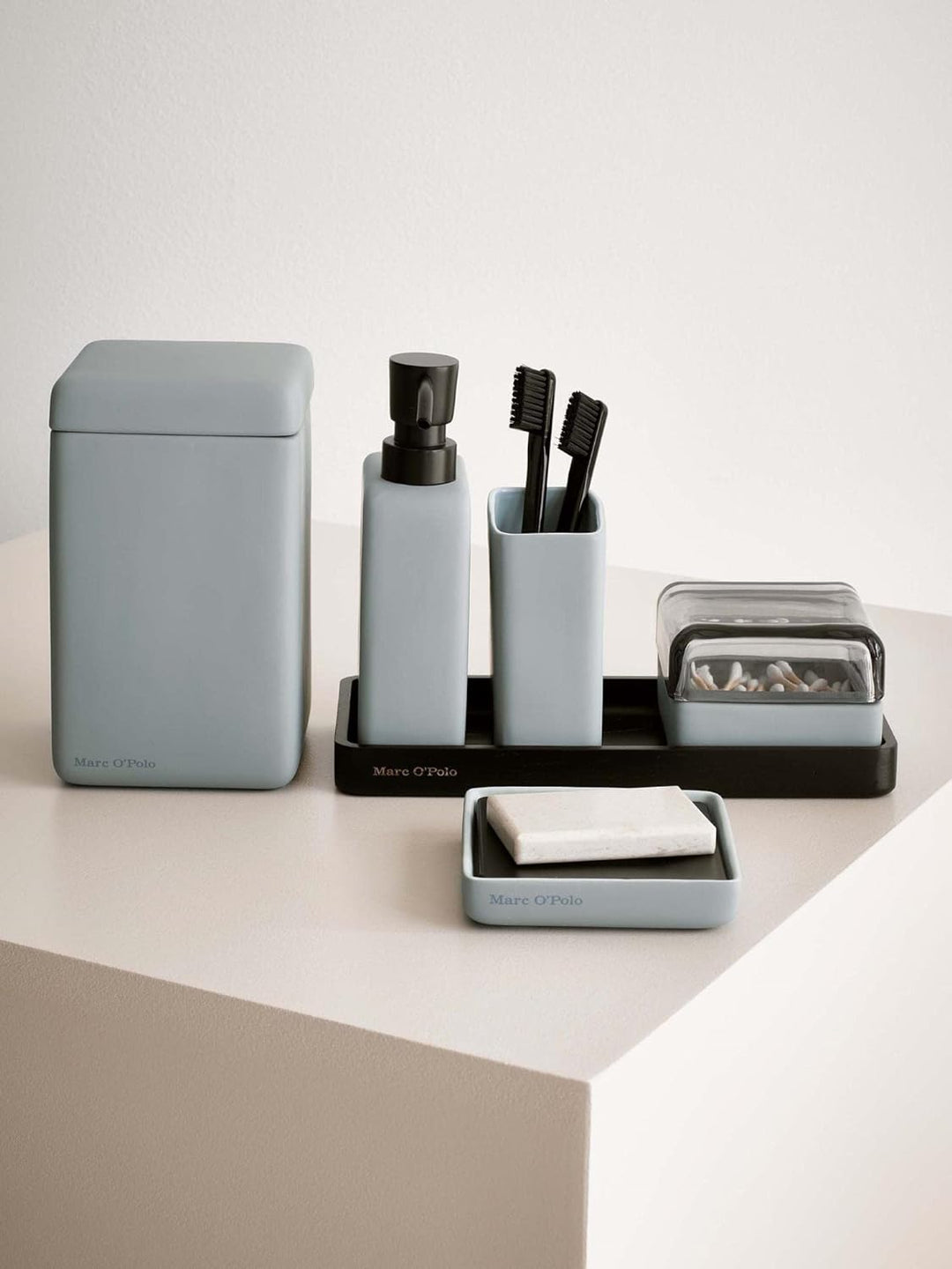 Marc O Polo Bad Accessoires The Edge Grey, Aufbewahrungsbehälter klein 9x9x6 cm Grau 9x9x6 cm, Grau