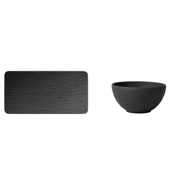 Villeroy & Boch - Manufacture Rock Servierplatte rechteckig, schwarz Manufacture Rock Schale, 430 ml