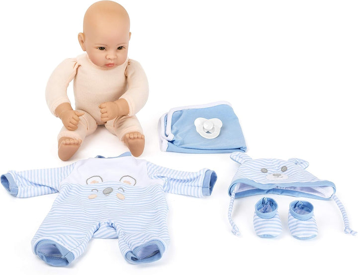 Small Foot Puppe Lukas inkl. ausziehbarer Bekleidung, Schnuller und weicher Kuscheldecke, Rollenspie