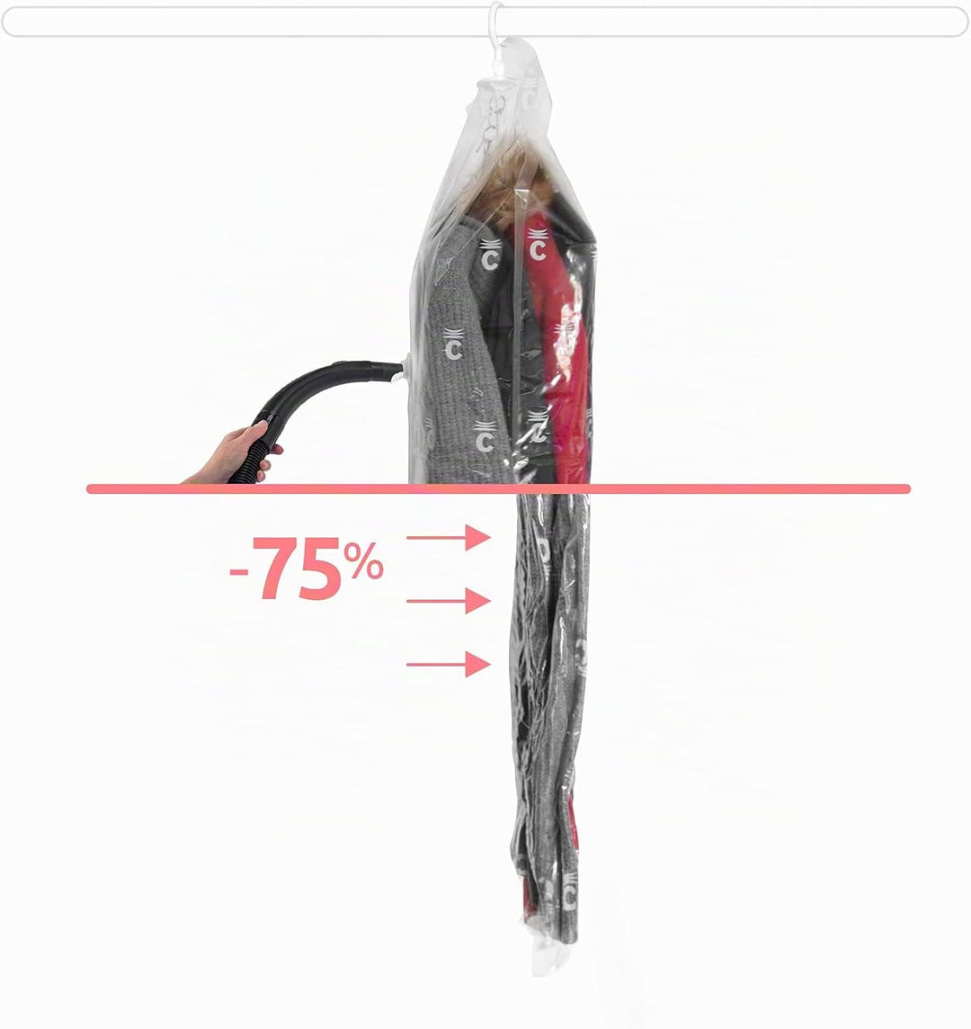 Compactor - 4er-Set Vakuumbeutel zum Aufhängen (2x M + 2x L) - Kleidung für Schrank und Garderobe ko