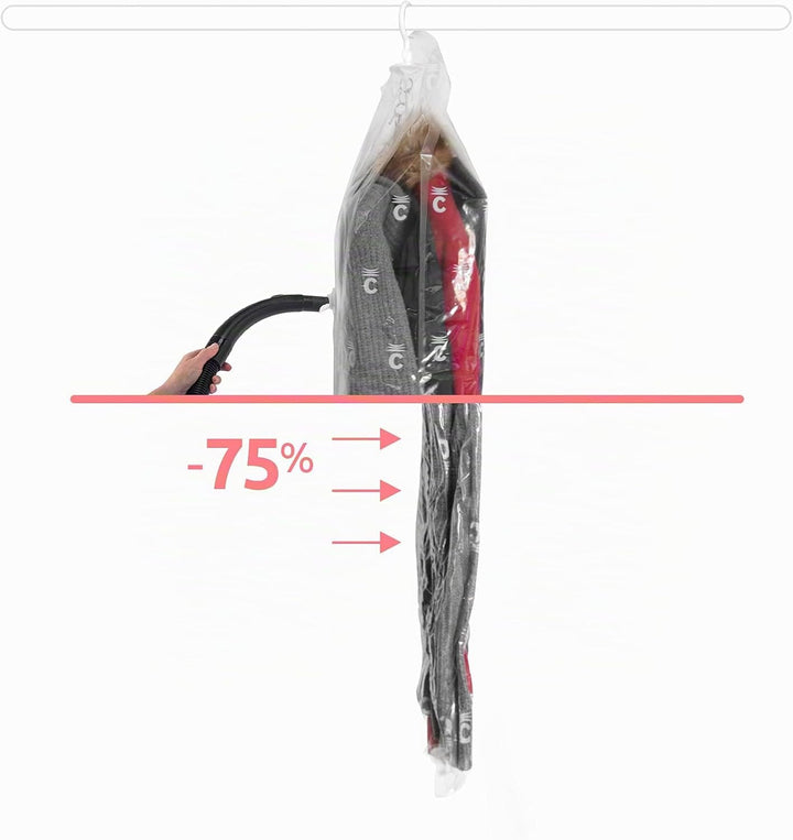 Compactor - 4er-Set Vakuumbeutel zum Aufhängen (2x M + 2x L) - Kleidung für Schrank und Garderobe ko