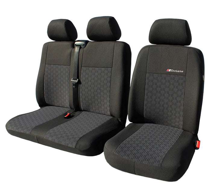 ERJOT Exclusive Autositzbezüge Sitzbezüge Massgefertigte kompatibel mit VW T4 Fahrersitz + 2er Beifa