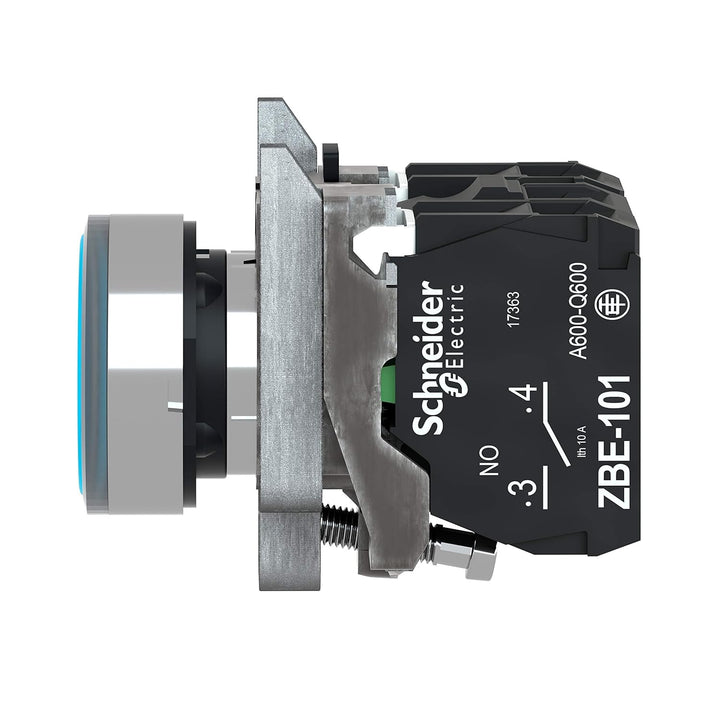 Schneider XB4BW36G5 Leuchtdrucktaster, blau, flach, 1S+1Ö, tastend, LED 110-120V 50/60Hz