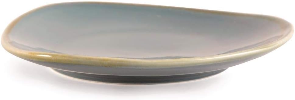 Olympia Kiln Geschirr Dreieckige Beilagenteller 230mm / 9 inch (6er Pack), Ozeanfarbenes Porzellan,