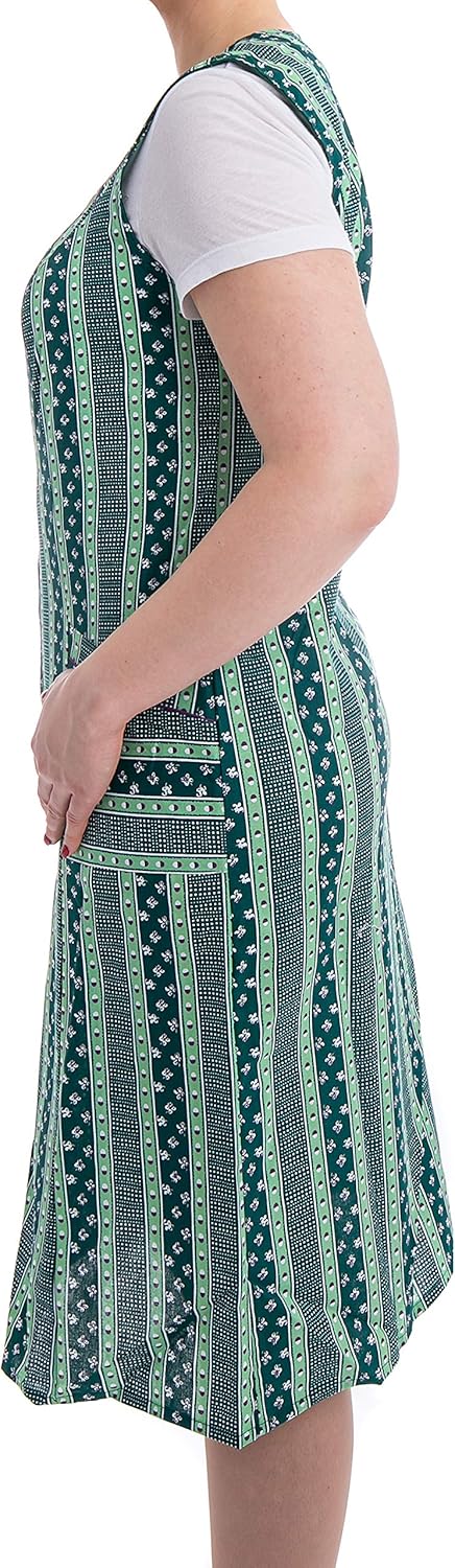 Tobeni Damen Kittelschürze lang Reissverschluss Baumwolle 38 Design 38, 38 Design 38