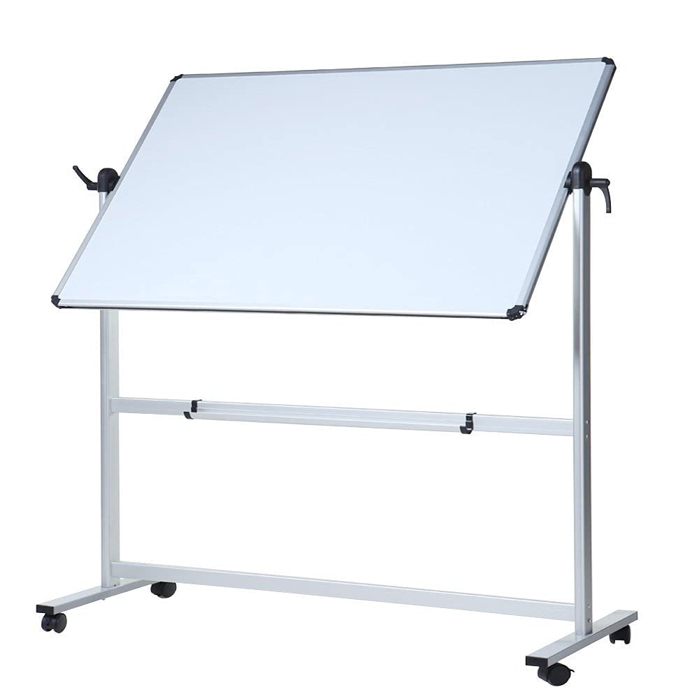 VIZ-PRO Mobiles Whiteboard/Doppelseitige Whiteboard- mit Alurahmen, magnetisch - 110 x 75 cm 1100 x
