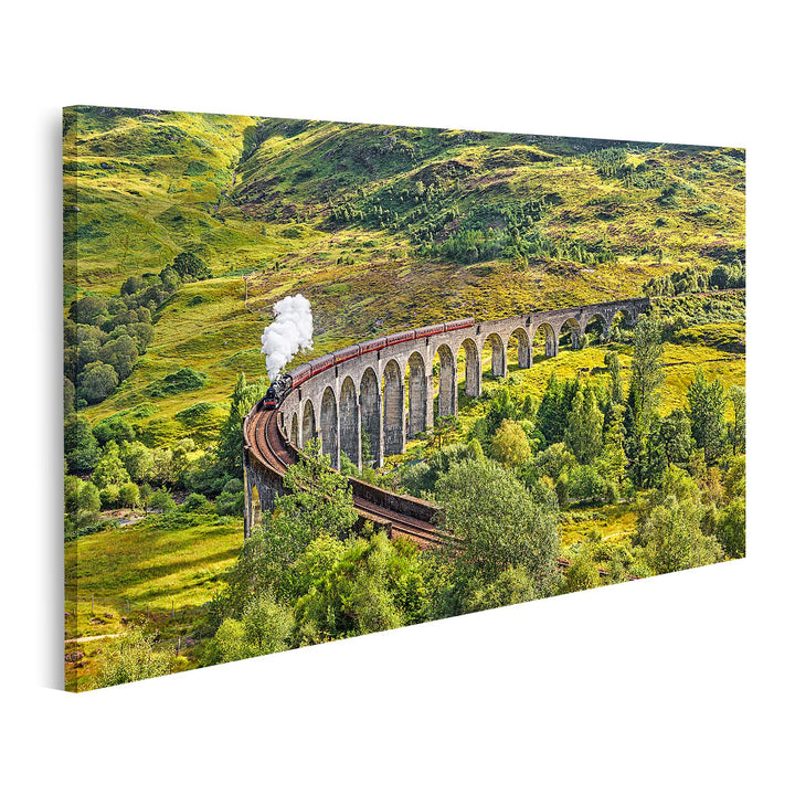 islandburner Bild auf Leinwand Glenfinnan Eisenbahn Viadukt Schottland Dampf Zug Jacobite Bilder Wan