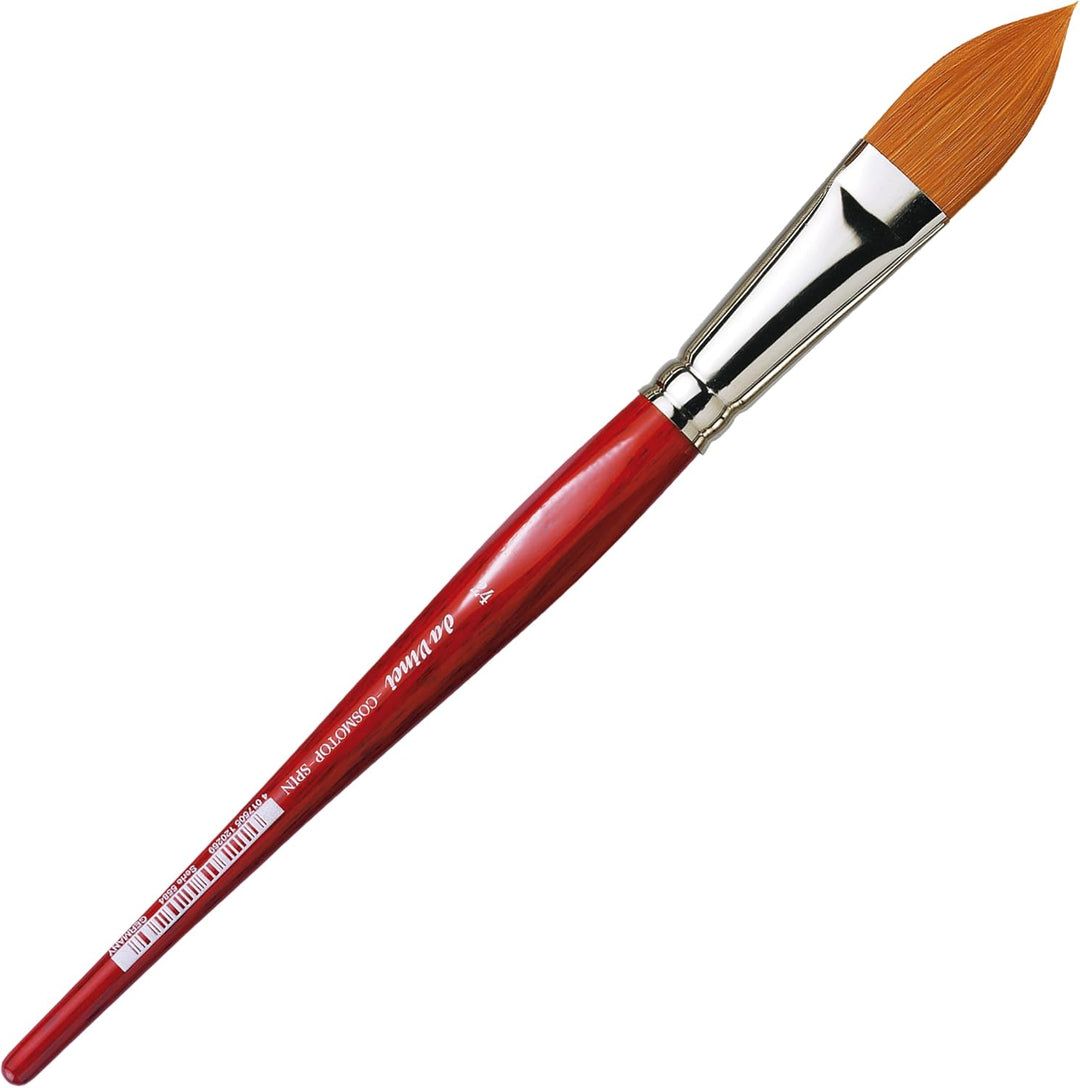 da Vinci 5584 Watercolor Series CosmoTop Spin Pinsel, spitz, oval, Synthetik mit rotem Griff, Grösse