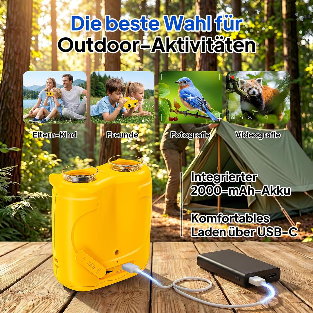 Ashfly Mikroskop für Kinder und Fernglas für Kinder, 1000X USB 2-in-1 tragbares Taschenmikroskop, 4K