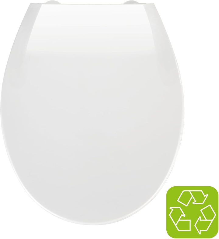WENKO Premium WC-Sitz Kos Weiss, Toilettendeckel mit Absenkautomatik und Fix-Clip Hygiene Befestigun
