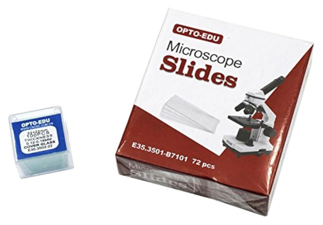 OPTO-EDU E35.3501 Blanko-Mikroskop-Objektträger & 100 Stück quadratische Abdeckglas, Glas, 1