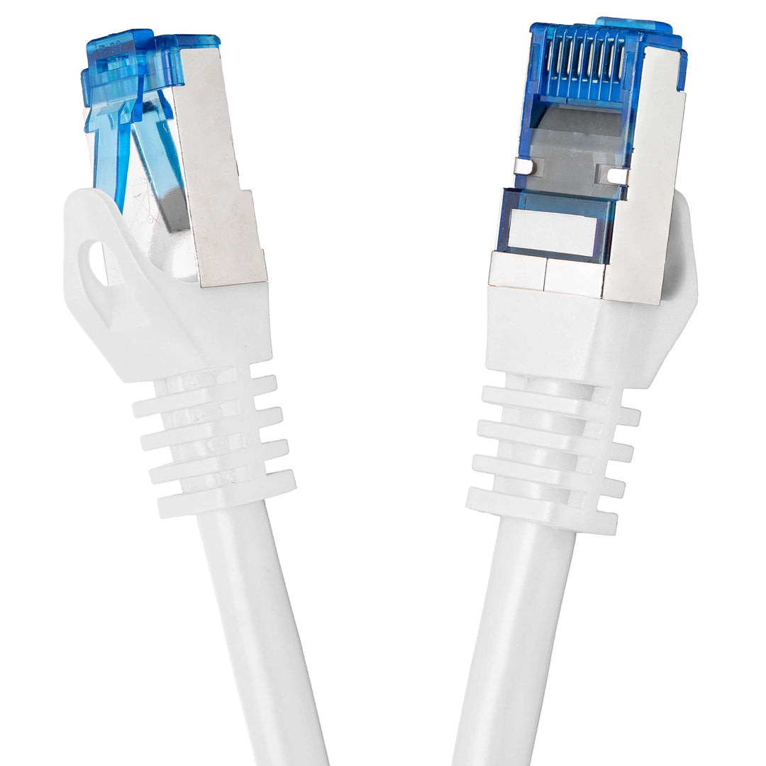 BIGtec 50m CAT.7 Patchkabel Netzwerkkabel Gigabit Patch DSL LAN Ethernet Kabel weiss Kupferkabel dop