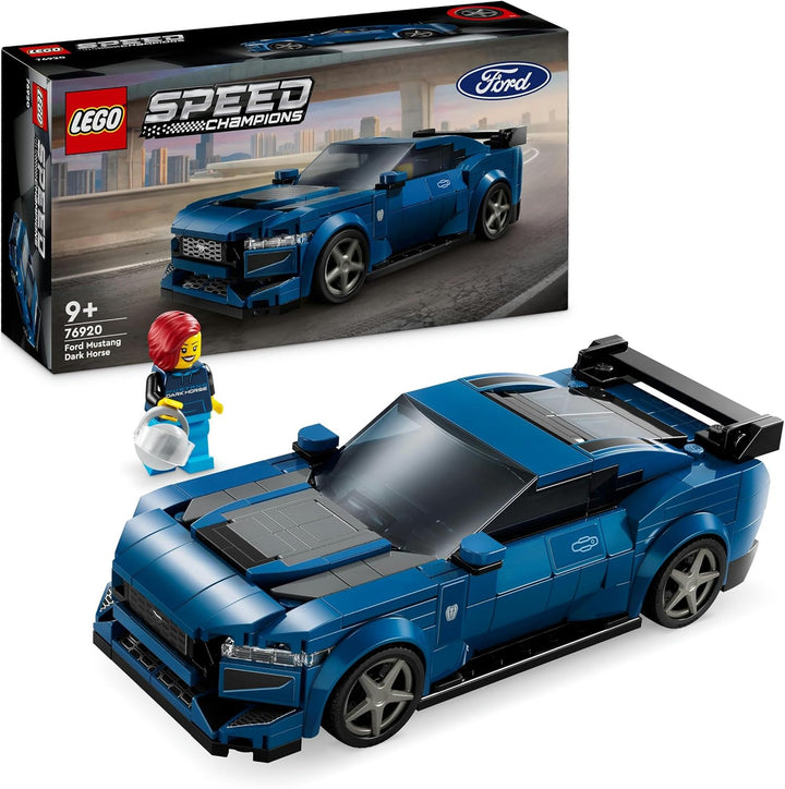 LEGO Speed Champions Ford Mustang Dark Horse Sportwagen, Auto-Spielzeug mit Minifigur zum Bauen, Spi