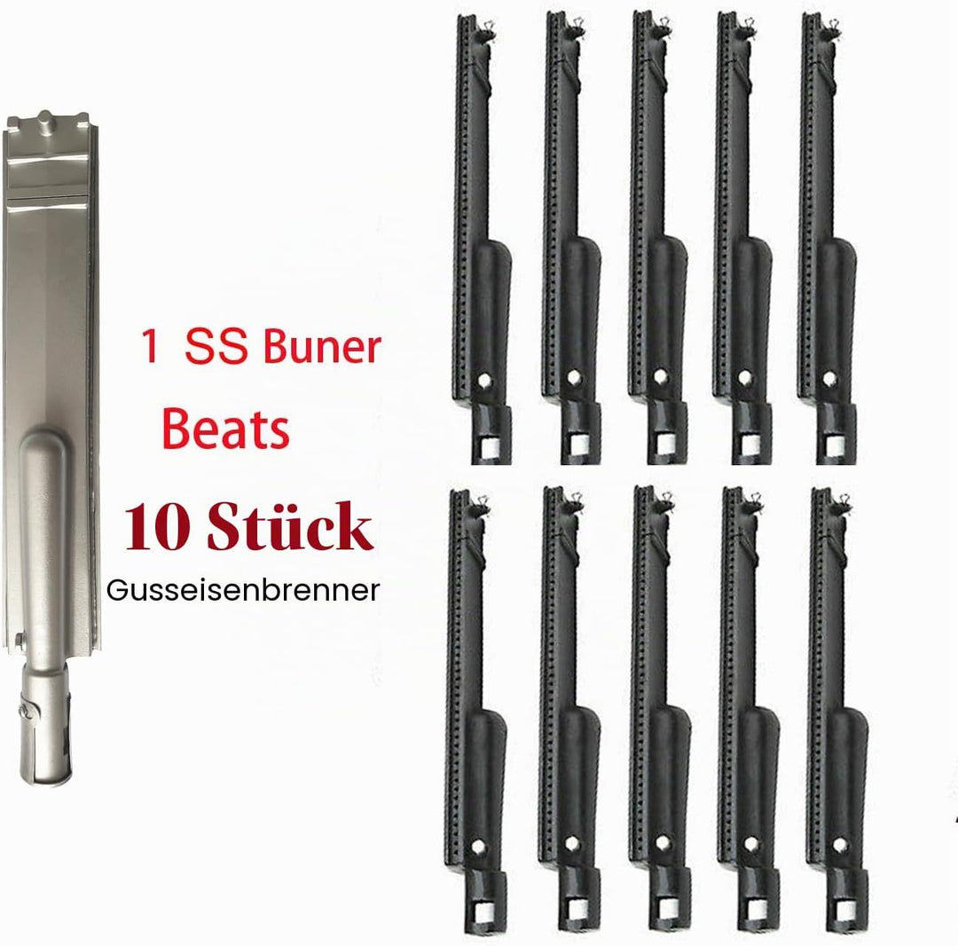 Heavy Duty Cast Stainless Steel BBQ Grill Burner 4 Pack for Bull, Replacement Parts for Cal Flame Bl