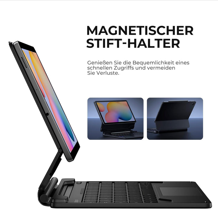 Dexnor Tastatur Hülle für Samsung Galaxy Tab S6 Lite 10,4 Zoll 2024/2022/2020, Keyboard Cover mit Mu