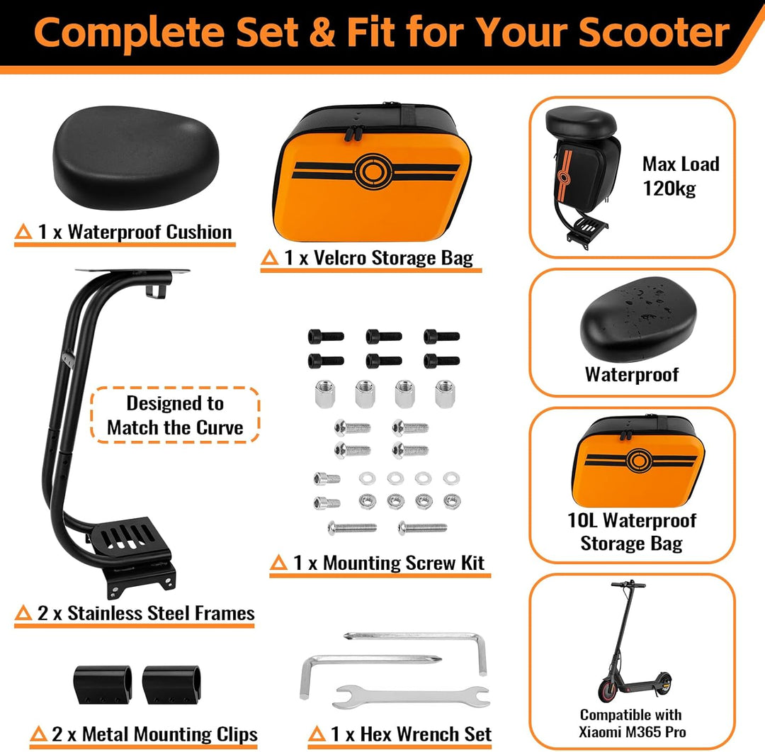 E Scooter Sitz, Wasserdichter Sitz für E Scooter Zubehör, Kompatibel mit Xiaomi M365/Pro Serie E Rol