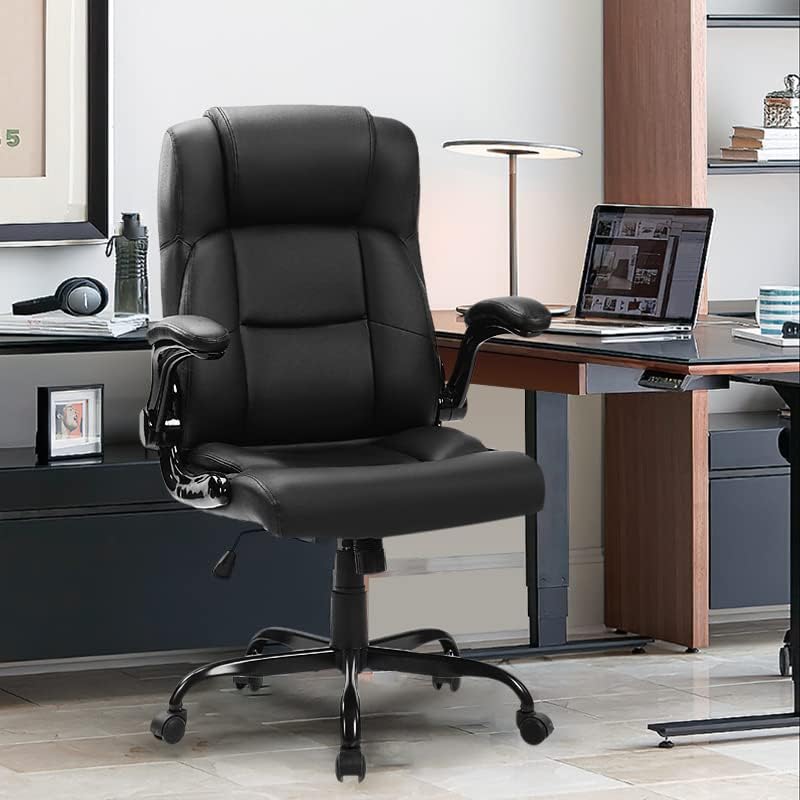 Bosmiller Ergonomischer Bürostuhl 150KG Verstellbare Schreibtischstuhl PU Leder Office Chair für Bür