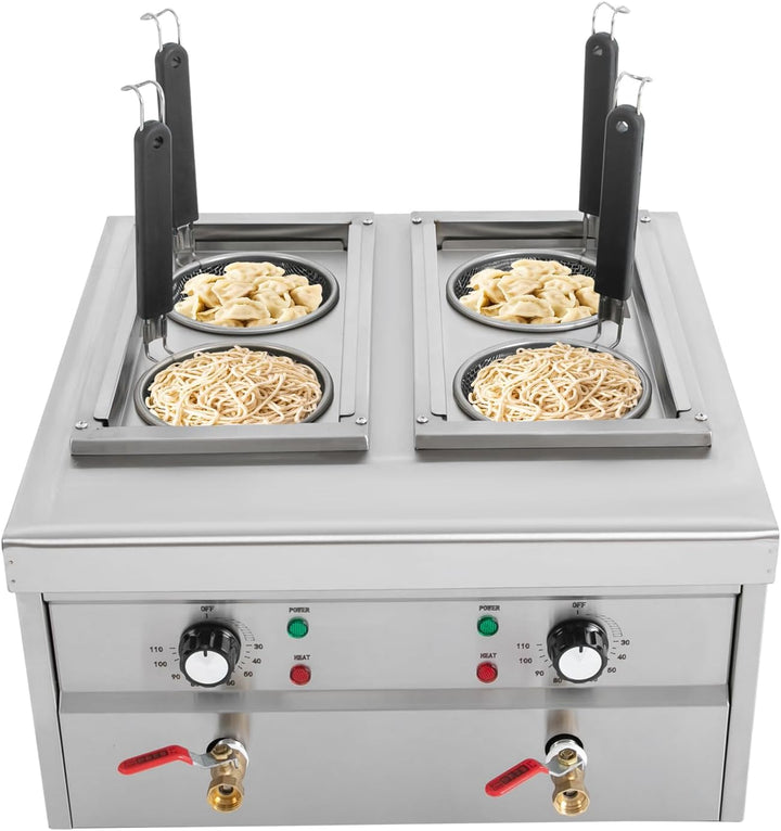 2KW Nudelkocher mit 4 Körben, Nudelkocher Pastakocher aus Edelstahl Pastakocher Pasta Station, Tempe