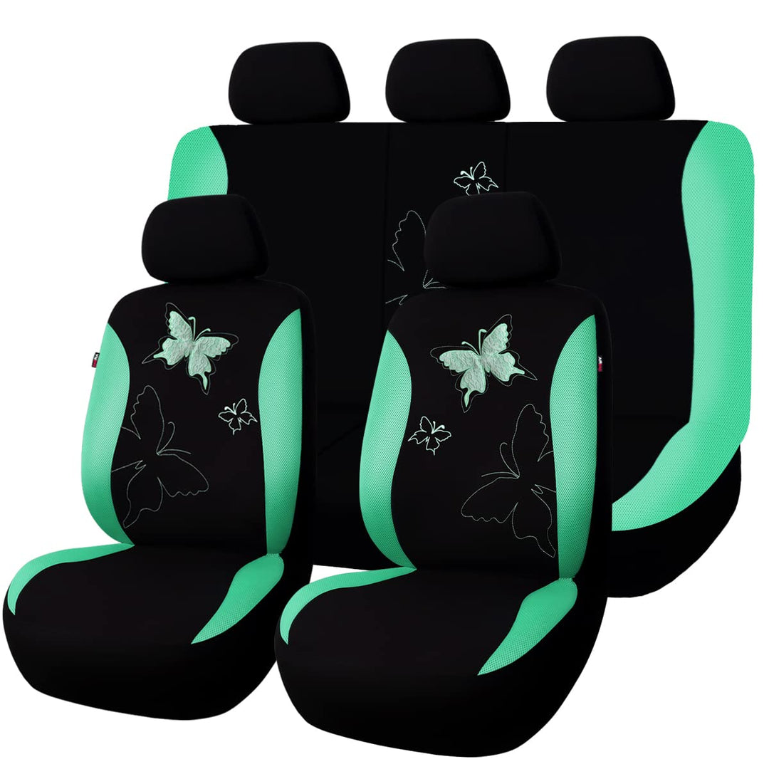 Flying Banner Maschen Schmetterling Universal für Auto Sitzbezüge Seitenairbags Kompatibel (Mintgrün