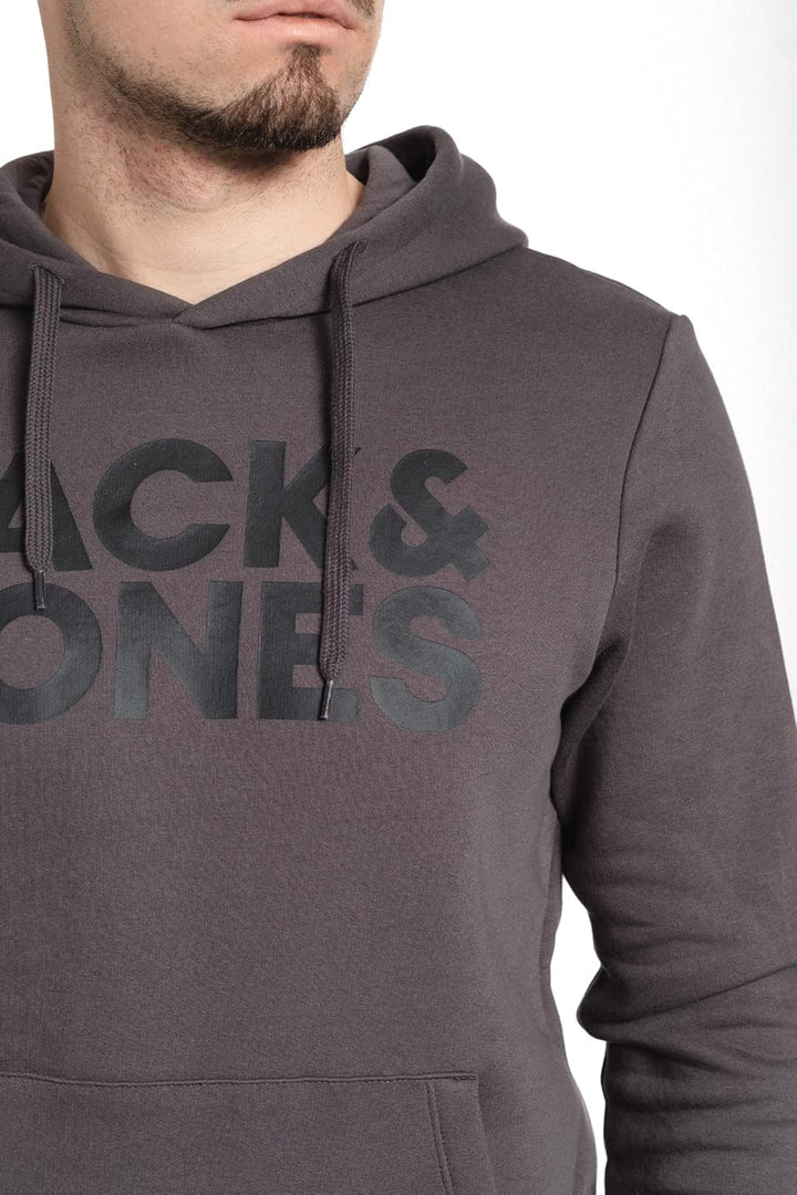 JACK & JONES Herren Jjecorp Logo Sweat Hood Noos Kapuzenpullover S Asphalt (Reg/ Large Print ), S As
