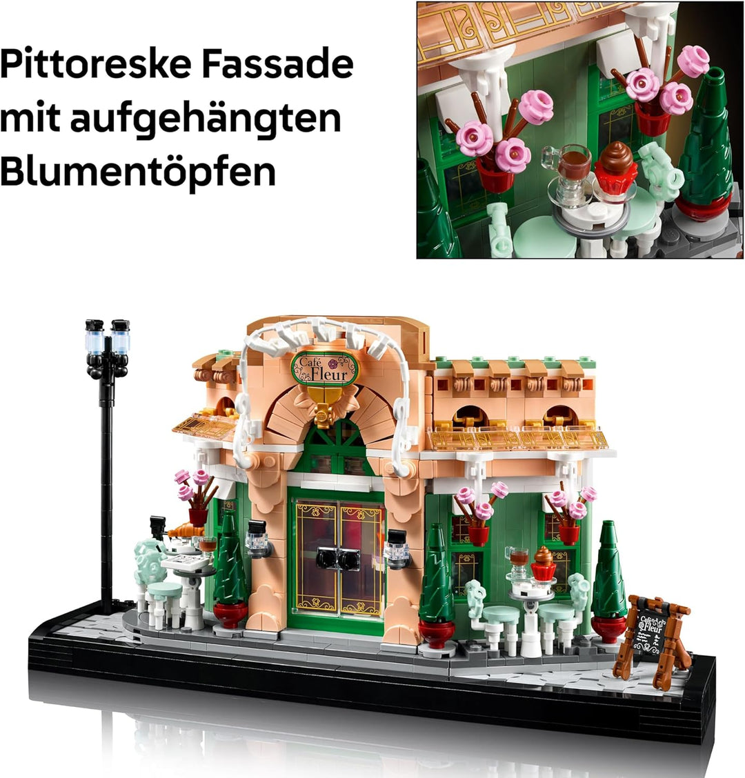 LEGO Icons Französisches Café - Deko fürs Wohnzimmer oder Büro - Bauset für Erwachsene inkl. pittore