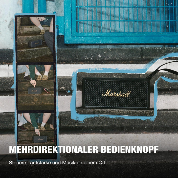 Marshall Middleton II Bluetooth Tragbarer Bluetooth-Lautsprecher, über 30 Stunden Spielzeit, wasserd