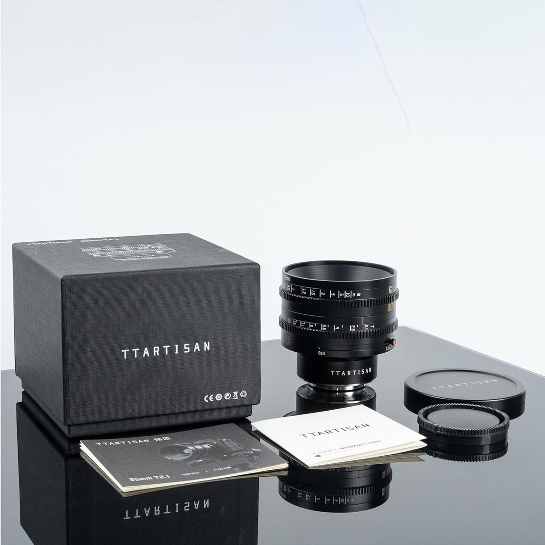 TTARTISAN 35mm T2.1 Kino Objektiv Vollformat Manueller Fokus Soft Bokeh und Bubble Bokeh Umschalten