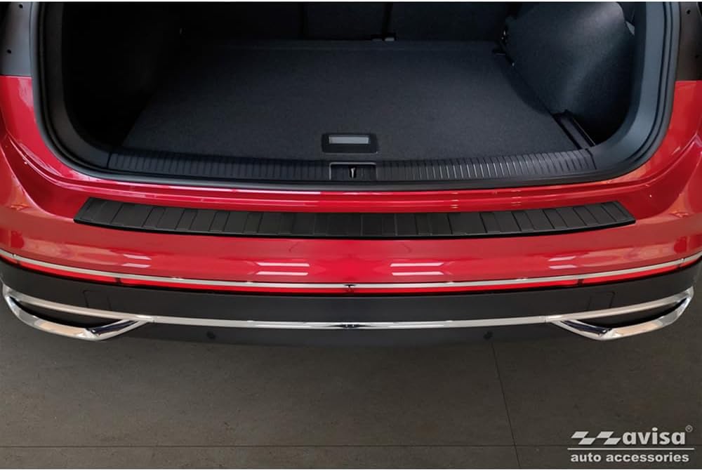 Avisa Matt-Schwarz Edelstahl Heckstossstangenschutz kompatibel mit Volkswagen Tiguan II / Allspace i