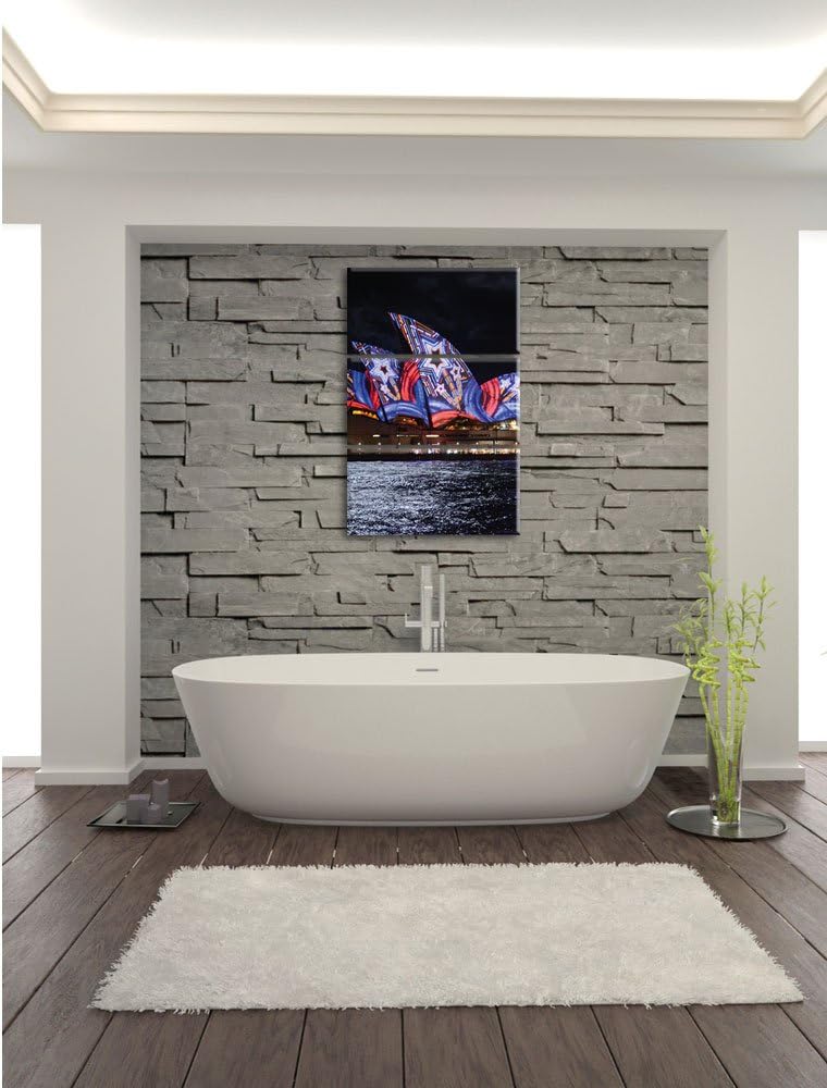 Pixxprint Sydney Opera House als Leinwandbild/Grösse: 3 Teilig (120x80) cm/Wandbild/Kunstdruck/ferti
